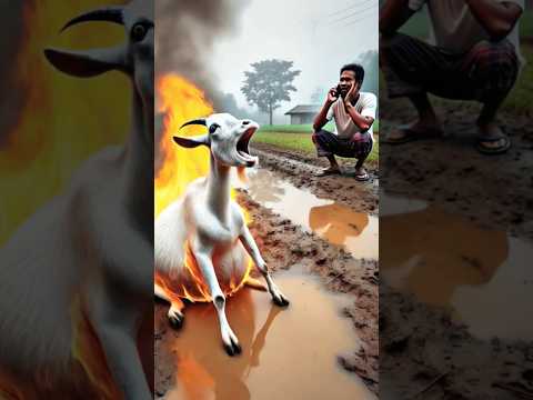 Goat body caught fire firebrigade saved it 😭 #ai #animals #firebrigade