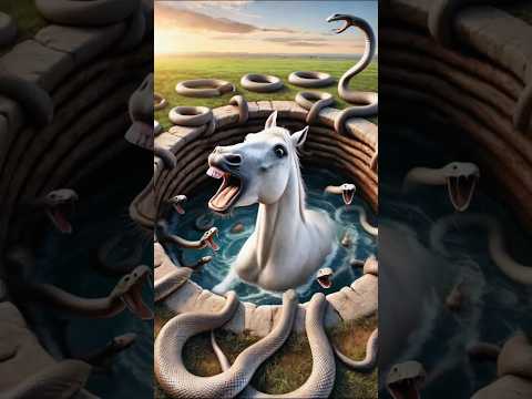 Horse trapped in a pit of dangerous snakes 😭 #horse #animals #shorts